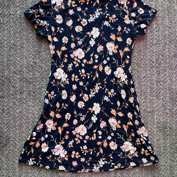 NWT - Kohl’s Navy floral button down waffle tee dress - size L - Picture 6 of 7